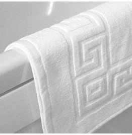 WHITE BATH MAT 700GSM GREEK KEY