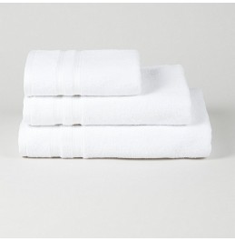 WHITE COTTON TOWELS 450GSM PLAIN WHITE HEADER