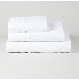 WHITE COTTON TOWELS 450GSM PLAIN WHITE HEADER